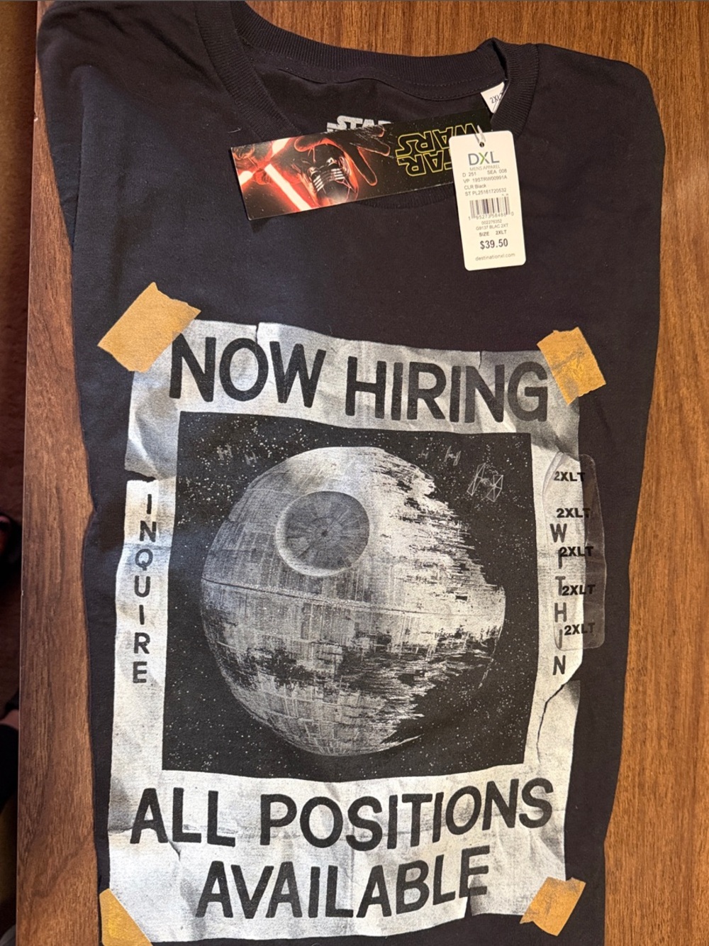 Star Wars Black Short Sleeve Tee with Death Star Graphic